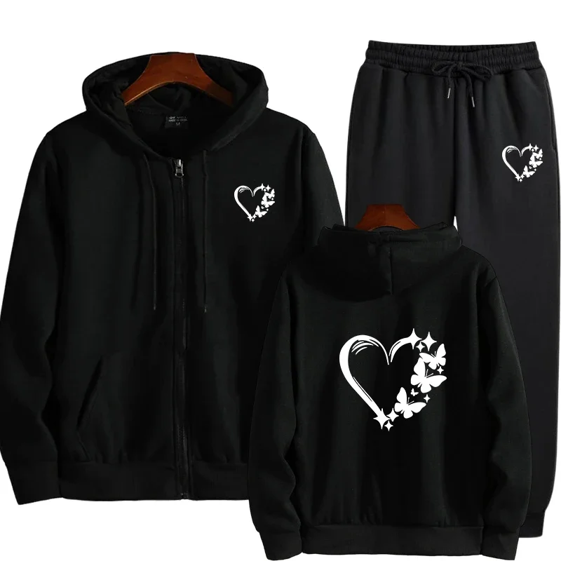 Täglicher Damen-Trainingsanzug, Kapuzenpullover, heißer Verkauf, einteiliges Sweatshirt und Jogginghose, bequem, Outdoor, Joggen, Herbst, Winter, lässig Image