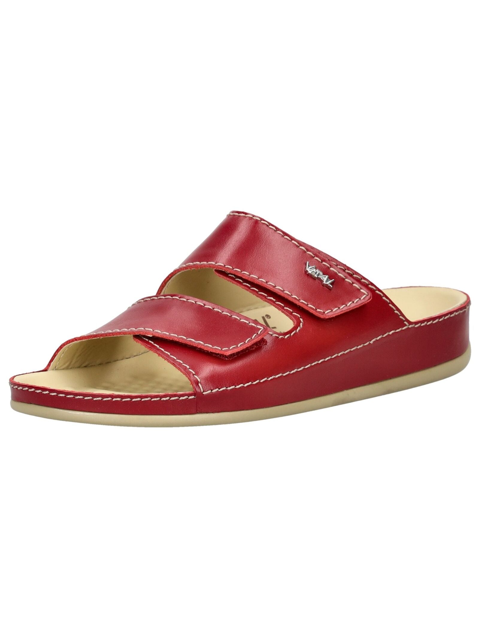 Pantolette VITAL "Vital Pantoletten Nappaleder", Damen, Gr. 40, rot, Nappaleder, Schuhe Pantolette