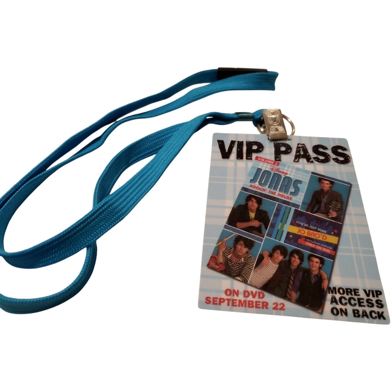 Disney Accessories | Disney Jonas Brothers Vip Pass Lanyard Promo See It First Get Jobrod Com | Color: Blue | Size: Osb