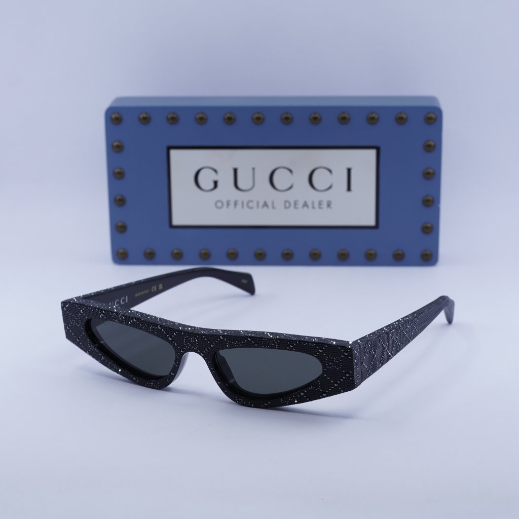 Gucci Accessories | Gucci Gg1779s 010 Cat Eye Sunglasses - Black With Metal Stud Detail\Grey | Color: Black/Gray | Size: 51 - 17 - 145