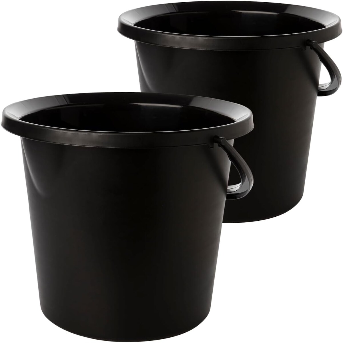 Eimer-Set TASKBUCKET – 2 Stück – 10 L – mit Ausguss – schwarz – 28 × 24 cm Image