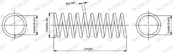 MONROE Fahrwerksfeder OESpectrum SPRINGS hinten rechts links 139mm für MAZDA BC1E28011 BC1E-28-011 SP0472 Image