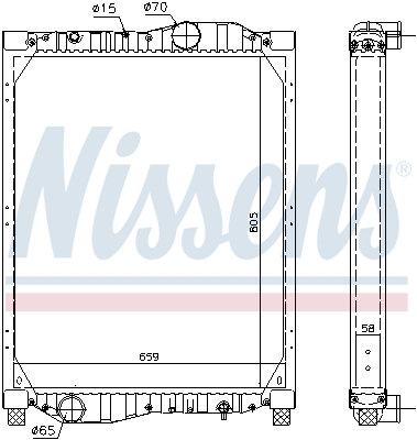 NISSENS Kühler, Motorkühlung Universal mit Dichtungen für MAN 81061019479 81061400159 81061400148 69609 Image