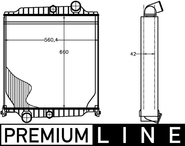 MAHLE Kühler, Motorkühlung BEHR HELLA SERVICE *** PREMIUM LINE Universal für VOLVO 81129777 8149641 8112977 CR 1224 000P Image