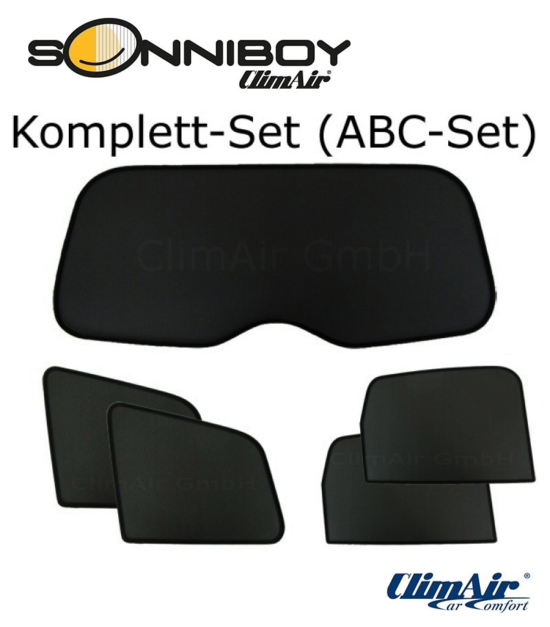 ClimAir Sonniboy Komplett-Set ABC CLI0078161ABC Sonnenblende Seitlicher Anbau schwarz für VW Image