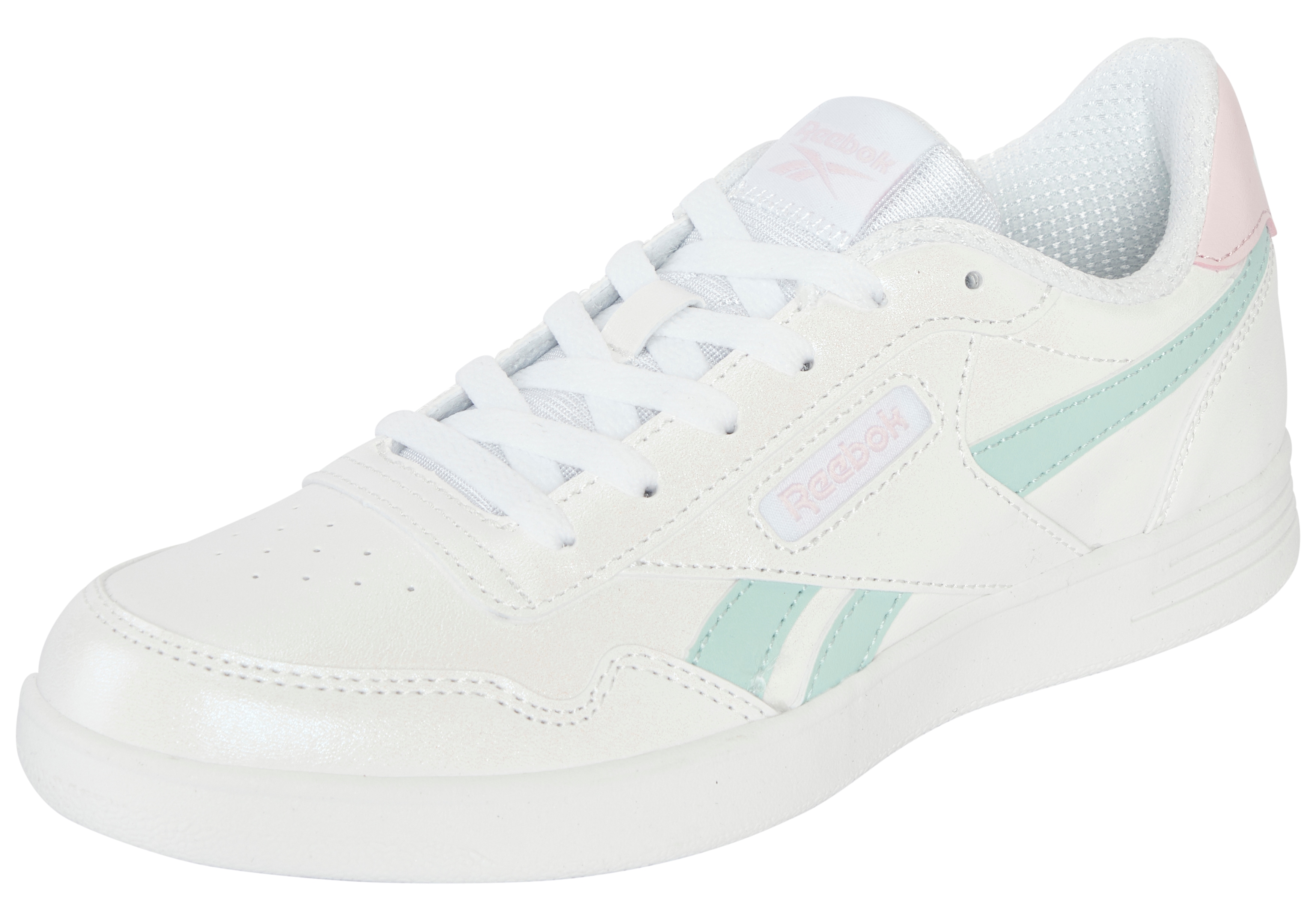 Sneaker REEBOK CLASSIC "COURT ADVANCE", Damen, Gr. 34, ftwrweiß, glitchaqua, frostedberry, Synthetik, Schuhe Sneaker