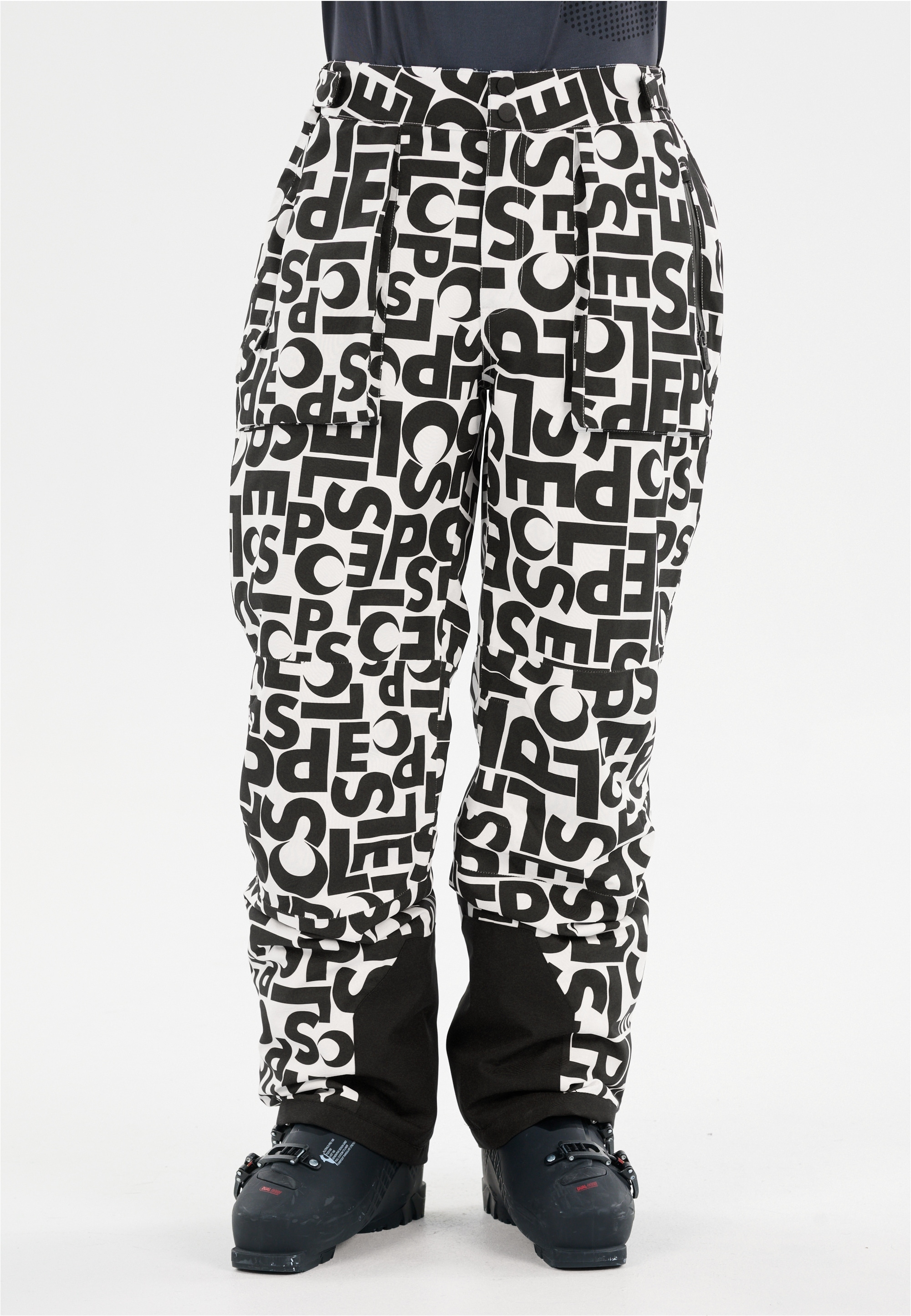 Skihose SLOPE "Killy", Herren, Gr. M, US-Größen, weiß, schwarz, 100% Polyester, bedruckt, lang, Hosen Skihose, mit wasserdichter Membran und getapten Nähten