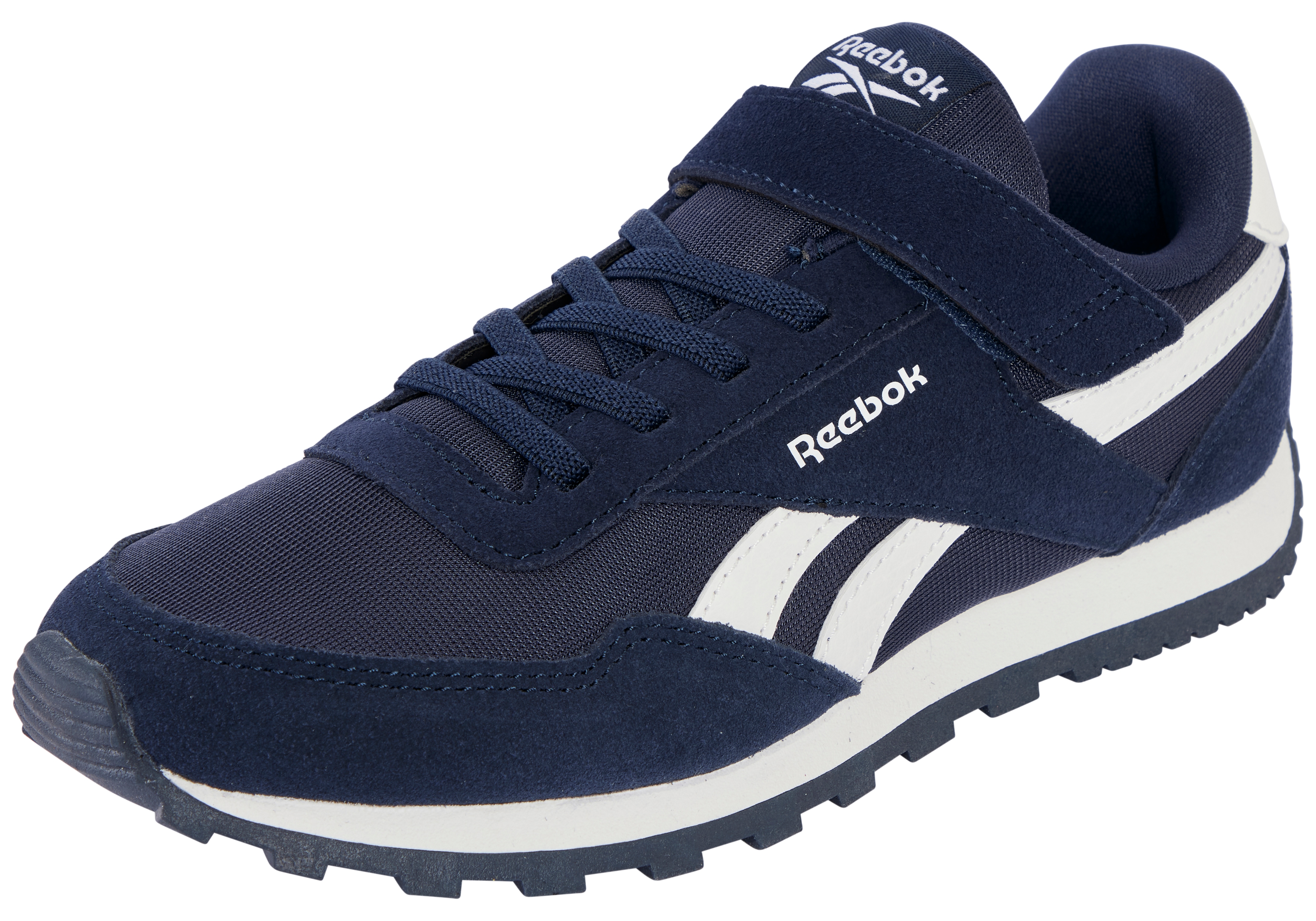 Sneaker REEBOK CLASSIC "REEBOK GLIDE LOW ELASTIC & TOP STRAP", Mädchen, Gr. 31, vectornavy, vectornavy, weiß, Leder, Synthetik, Textil, Schuhe Sneaker