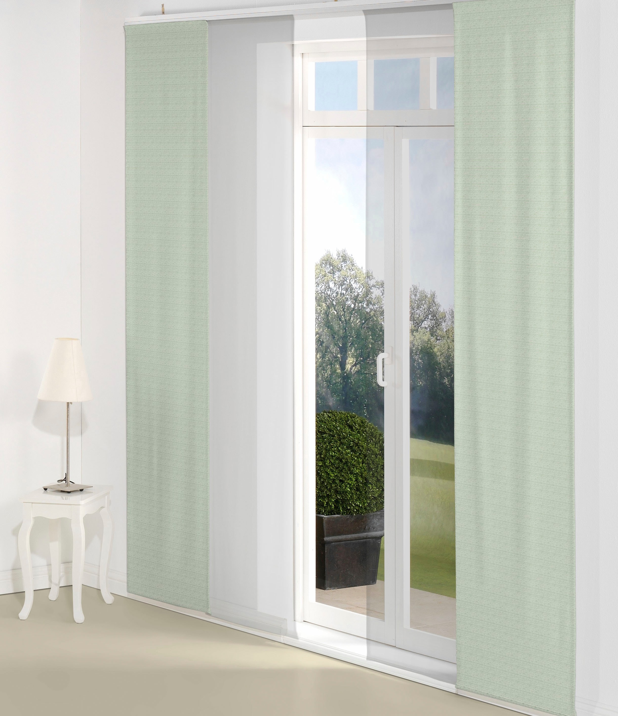 Schiebegardine WIRTH "Berwick" Gr. 1, grün, B:60cm H:145cm, Jacquard, Baumwolle, Polyester, Gardinen Image