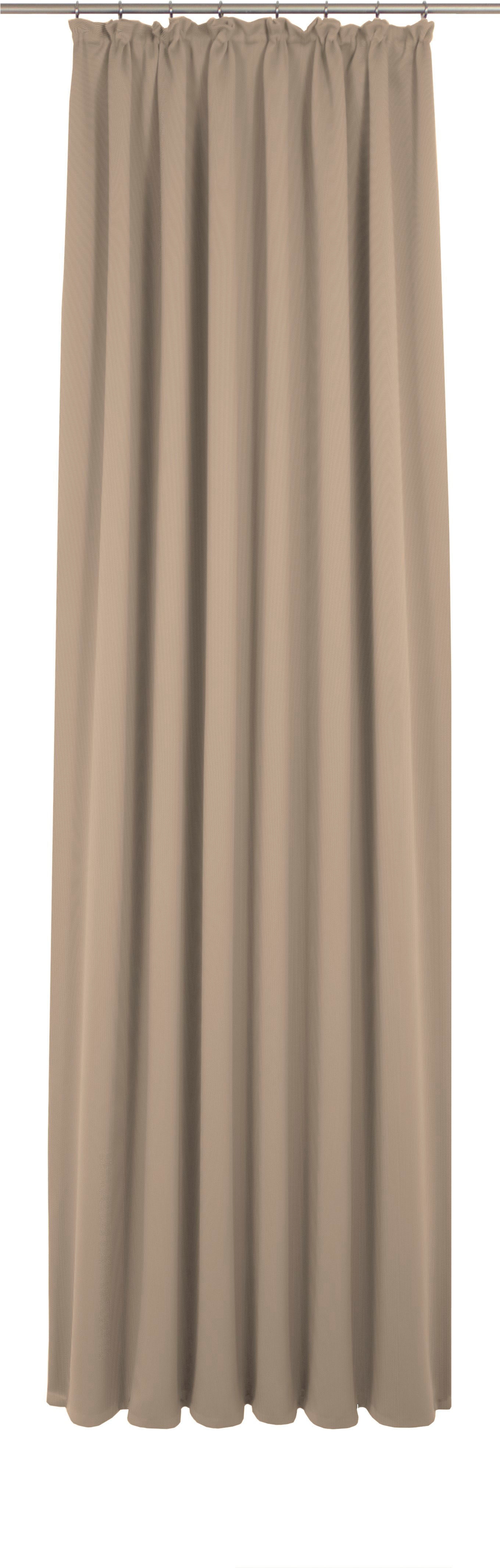 Vorhang ADAM "Uni Collection", braun (hellbraun, produkt erfüllt die vorgaben zum brennverhalten für frankreich), B:142cm H:395cm, Jacquard, Baumwolle (Bio-Baumwolle), Gardinen, aus 100% Bio-Baumwolle Image