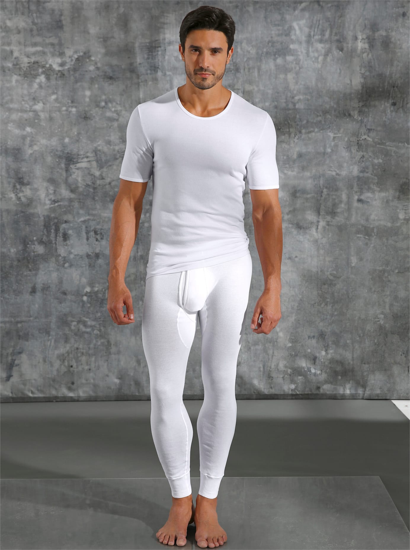 Lange Unterhose SCHIESSER, Herren, Gr. 10, weiß, 100% Baumwolle, Unterhosen Image