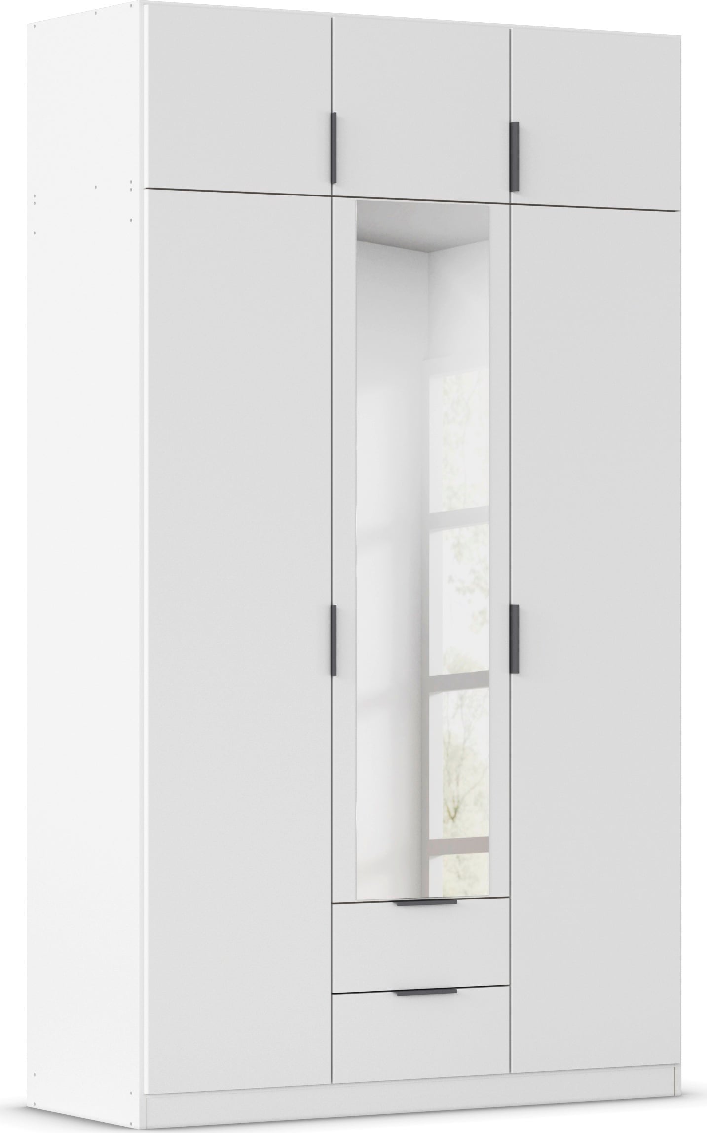 Kleiderschrank RAUCH "Drehtürenschrank Schrank Garderobe Ankleide Schlafzimmer LAGOA", alpinweiß, B:136cm H:235cm T:54cm, Holzwerkstoff, Schränke, geräumige Schubladen, 3 Breiten, optional mit Aufsatz MADE IN GERMANY Image