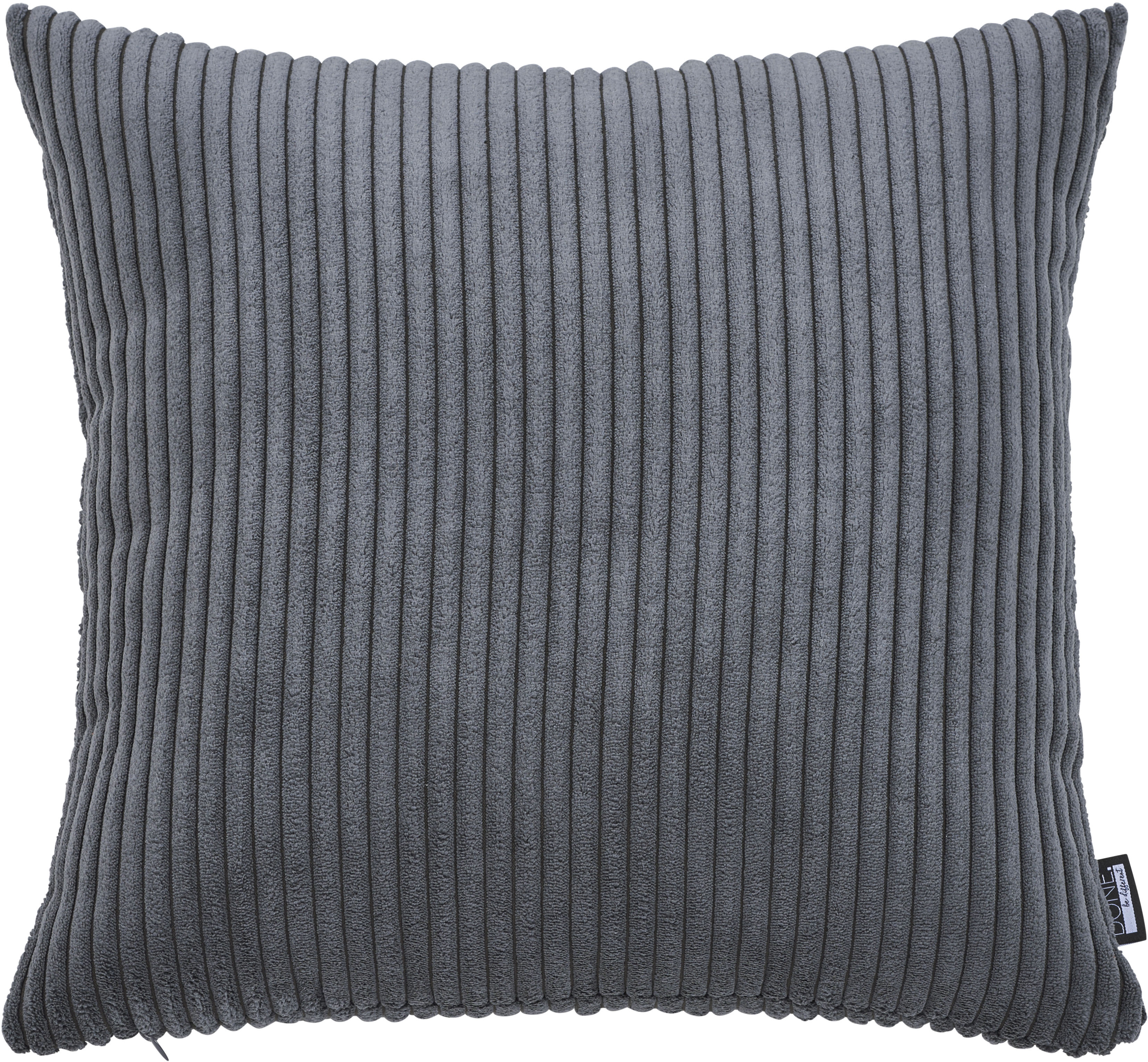 Dekokissen DONE. "Zoom", grau (anthrazit), B:45cm L:45cm, Obermaterial: 92% Polyester, 8% Nylon, Dekokissen_Sitzkissen_Kissenhüllen, Kissenhülle aus modernem Cordstoff Image