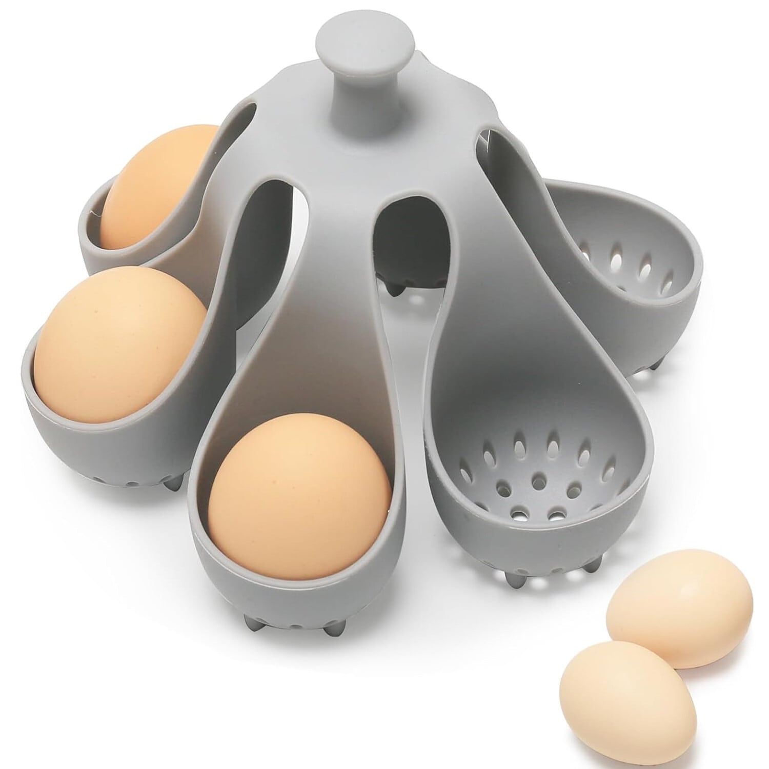 Silicone Egg Boiler Cooker Holds 6 Eggs for Making Soft Eggs