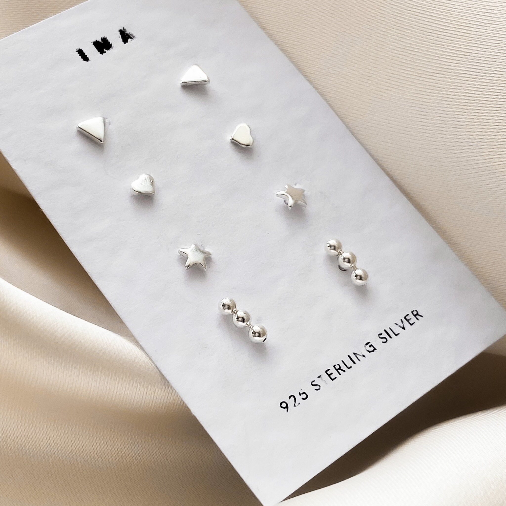 Sterling Silber Ohrstecker , Silber Minimalist Ohrstecker , Ohrstecker , 925 Ohrstecker Set , Ohrring Set kleine Silber Ohrstecker