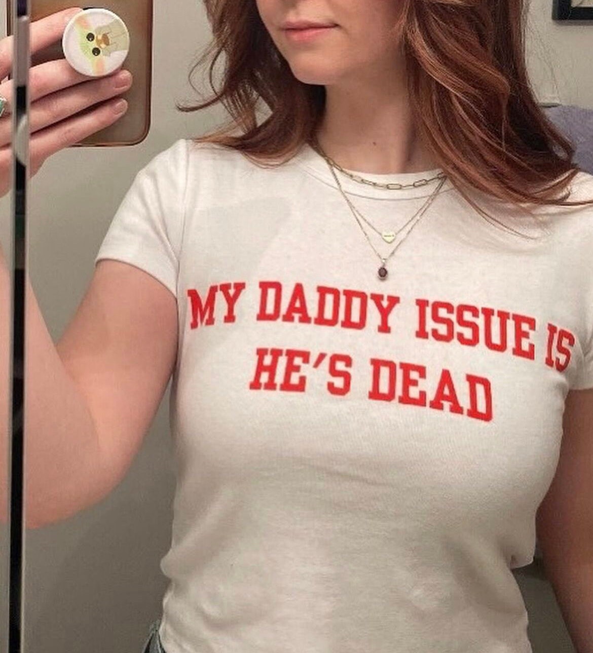 Mein Papa Problem ist, er ist tot T-Shirt, lustiges Y2K Shirt, Papa Probleme Shirt, Meme Kern T-Shirt, ironisches Meme Shirt, Gen Z T-Shirt, 2000er Ja