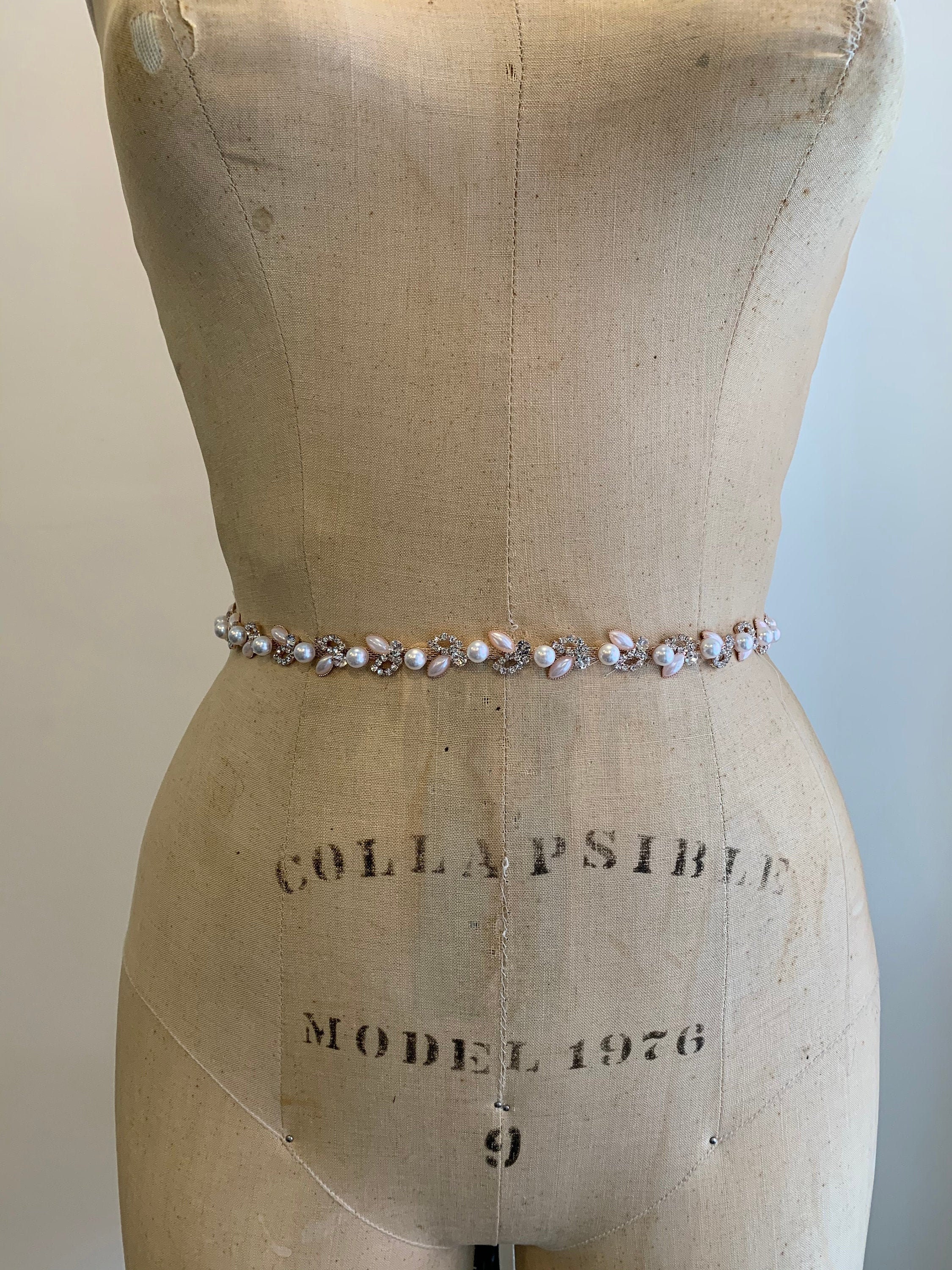 Perle Rose Gold Braut Gürtel-Perle Braut Schärpe-Brautjungfer Gürtel-Brautjungfer Gürtel-Perle Hochzeit Gürtel-Strass Perlen Hochzeitskleid Schärpe