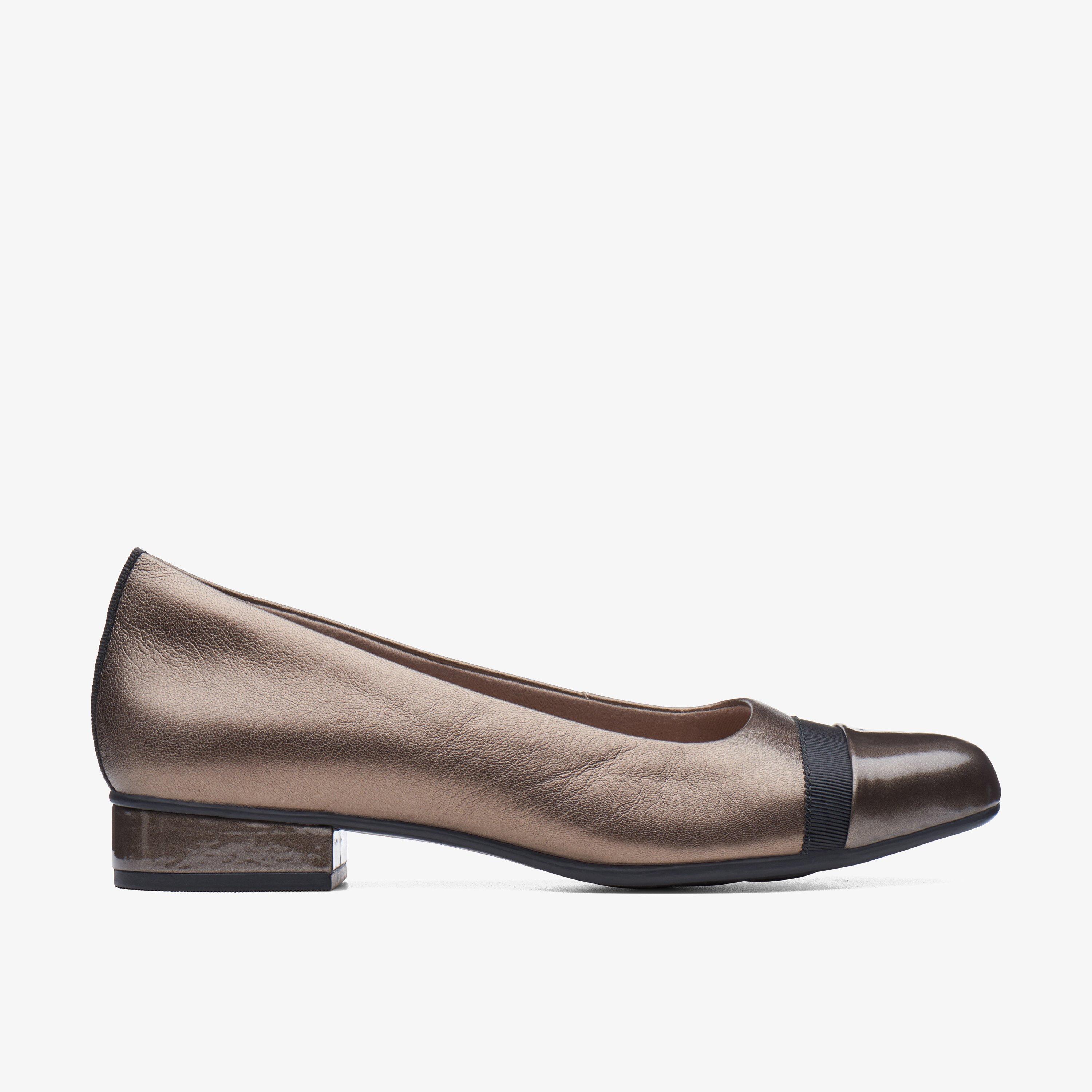 Clarks Womens Juliet Monte Pewter Shoes - Grey - Size 5 Wide Fit (UK Shoe) | Clarks Sale | Discount Designer Brands