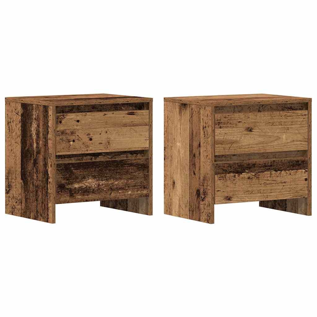 vidaXL Nachttisch 2 pcs Altholz 45 x 34 x 44.5 cm Holzwerkstoff Image