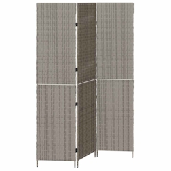 vidaXL Raumteiler Grau 147 x 180 cm Poly-Rattan Image