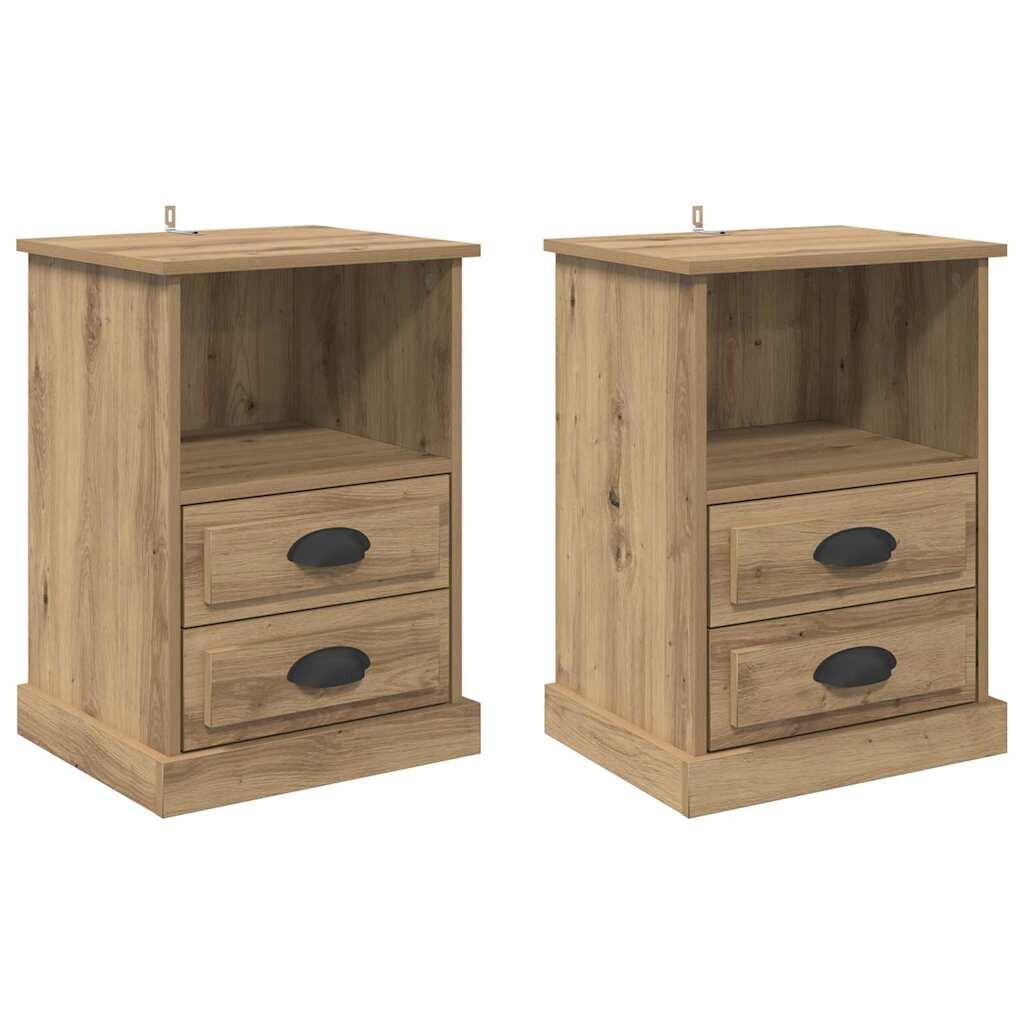vidaXL Nachttisch 2 pcs Artisan-Eiche 43 x 36 x 60 cm Holzwerkstoff Image