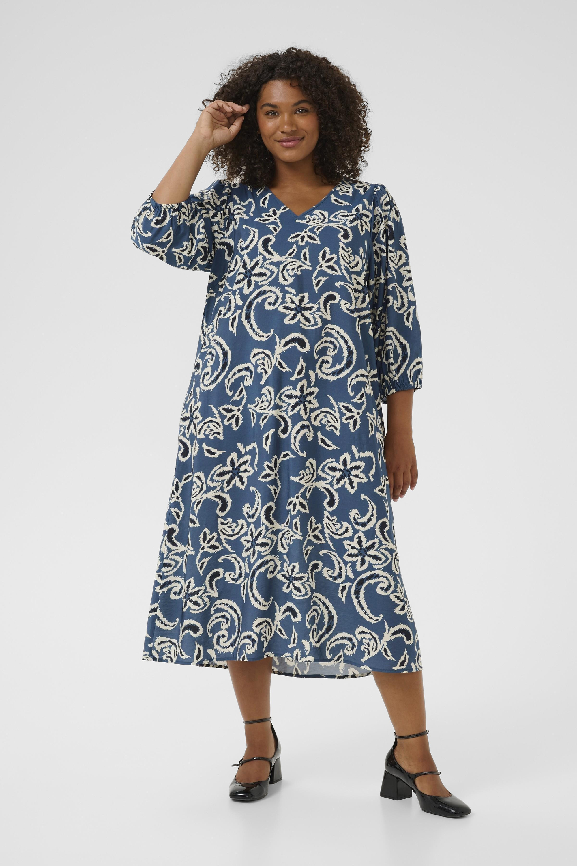 Kleid KCmahlia A-shape blue white EU 54 / UK 26