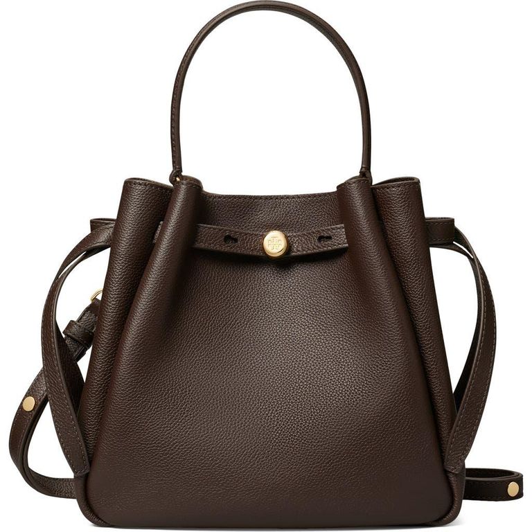 Romy Pebble Leather Bucket Bag - Black - Tory Burch Bucket Bags