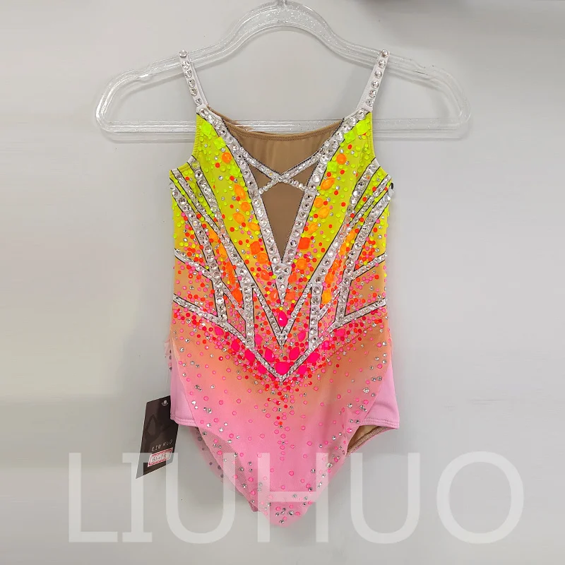 LIUHUO Rhythmische Gymnastik-Trikot, wettbewerbsfähige Cheerleading-Performance für Kinder BD7156 Image