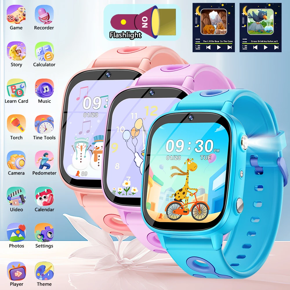 2025 Neue Smartwatch für Kinder, HD-Touchscreen-Kamera, 26 Spiele, Lernen Sie Vokabeln, Wecker, Rechner, Geburtstagsgeschenk, Junge und Mädchen Image