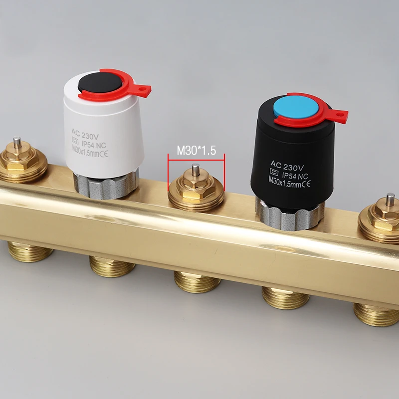 Normaler weise geschlossenes Fußboden heizungs ventil nc ac 230v elektrischer thermischer Stellglied verteiler für Fußboden heizungs thermostat m30x1, 5 Image
