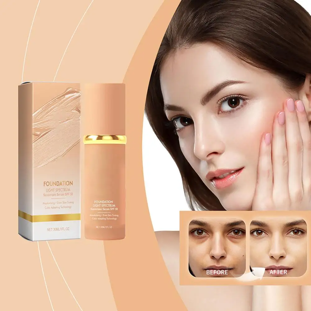 4 In 1 Biomimic Foundation Spectrums Biomimic Light Spectrums Foundation With SPF50+ Longwearing Changing Concealer Foundation