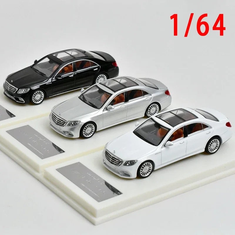 Diecast 1/64 Skala Mercedes Benz S Klasse AMG S65 Auto Modell Legierung Benz AMG W222 Auto Modell Sammlung Dekoration Image