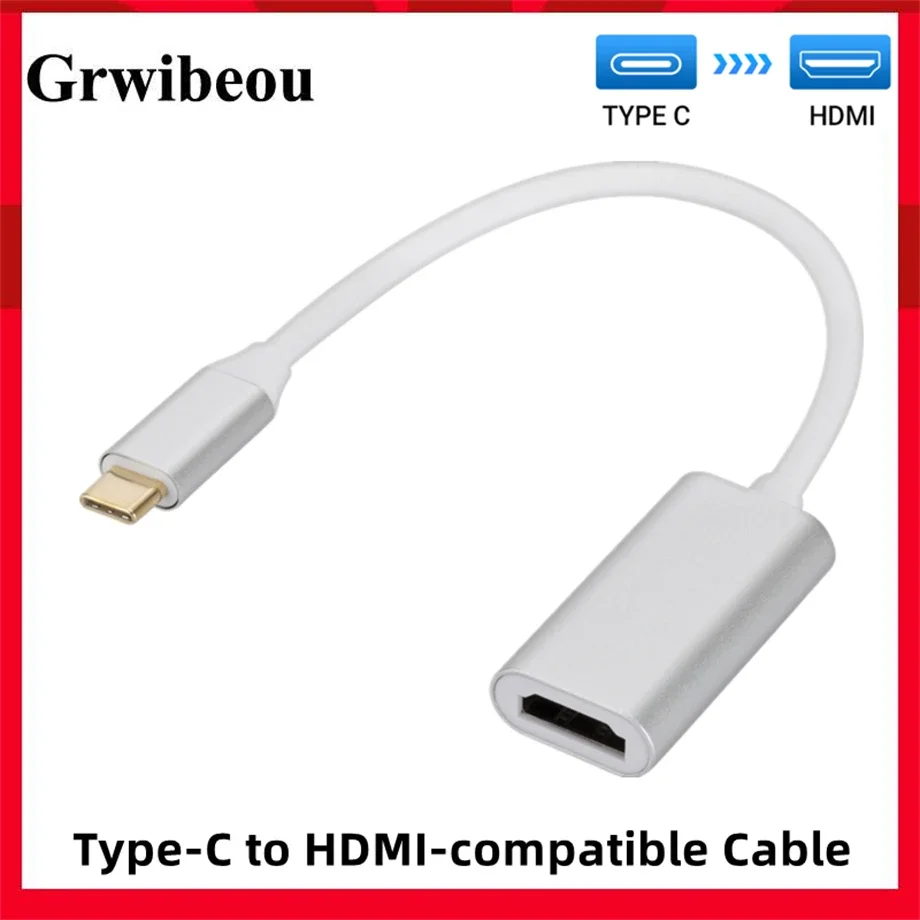 4K Typ C zu HDMI Adapter USB 3.1 HUB HDTV Konverter Kabel für iPhone 15 TV Konverter für PC MacBook iPad Samsung Xiaomi Laptop Image