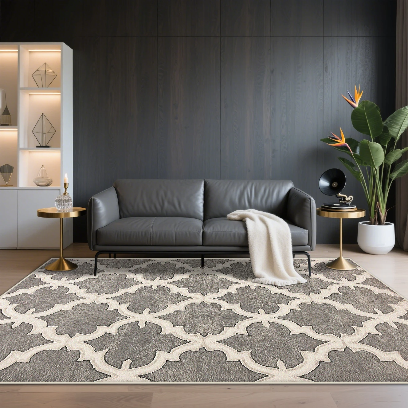Geometric Simple Style Large Living Room Rugs Modern Decoration Home Office Area Flannel Carpet Bedroom Bedside Soft Floor Mats