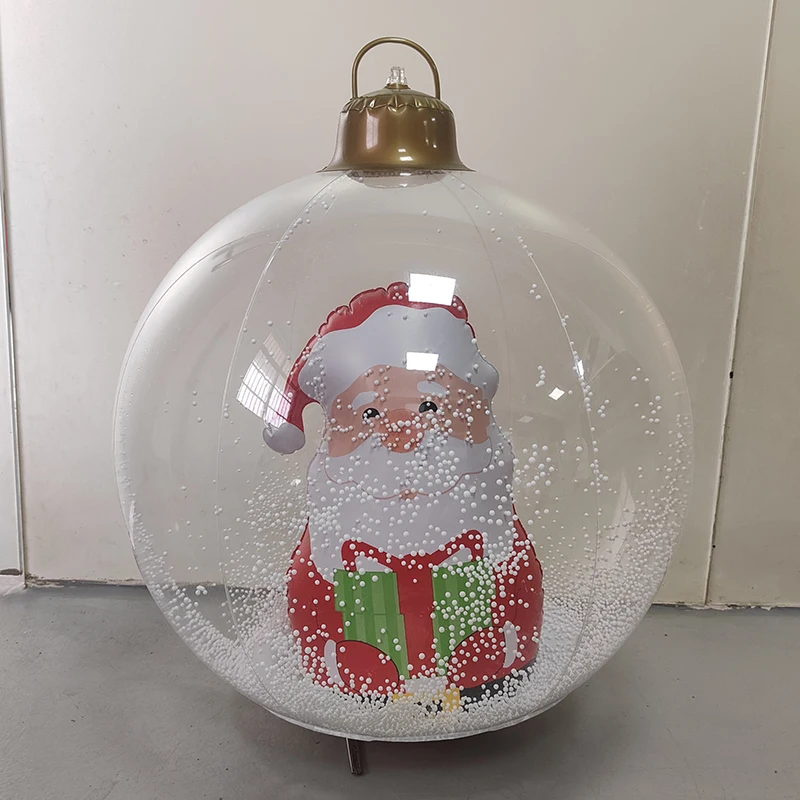 Décoration de Noël gonflable Décoration de boule Décoration de Noël extérieure gonflable géante, Décoration de boule de soufflage de Noël Décoration de pelouse de cour de vacances en plein air (Père