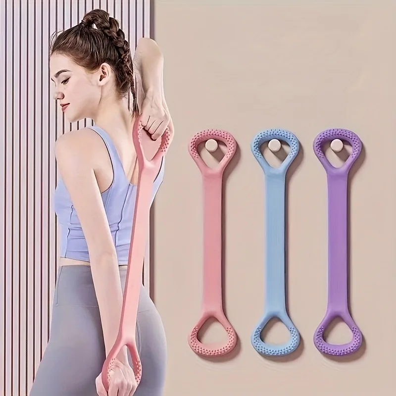 Figure-8 Resistance Band for Back and Shoulder Workouts Home Fitness Yoga Stretching Band with Reinforced Elastic Rope