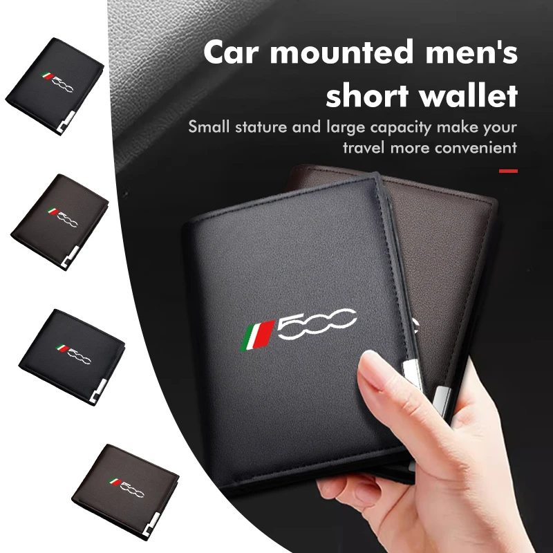 Étui portefeuille en cuir pour permis de conduire de voiture, porte-carte de crédit, pour 500 500C 2012 500X 500L 695