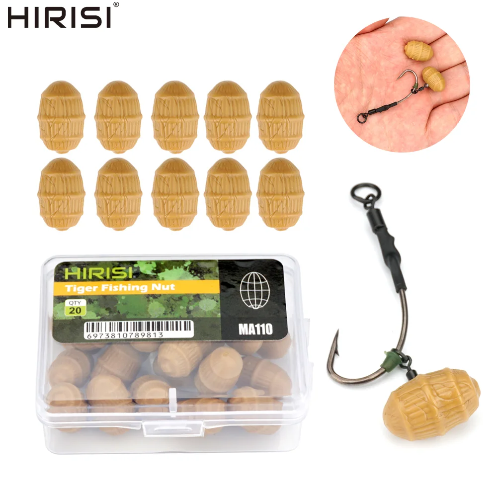 Hirisi 20 pz Europee Noci Esche Da Pesca Alla Carpa Morbido Galleggiante Tigre Dado Esche Pesca Alla Carpa Esche Artificiali Esche Strumento di Pesca Alla Carpa