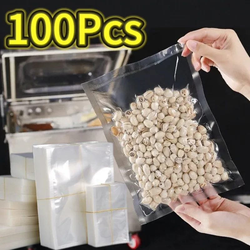 Sacs de conservation sous vide sans Bpa, 100 à 500 pièces, sacs transparents de conservation des aliments pour le stockage des aliments en cuisine, sacs sous vide congelés