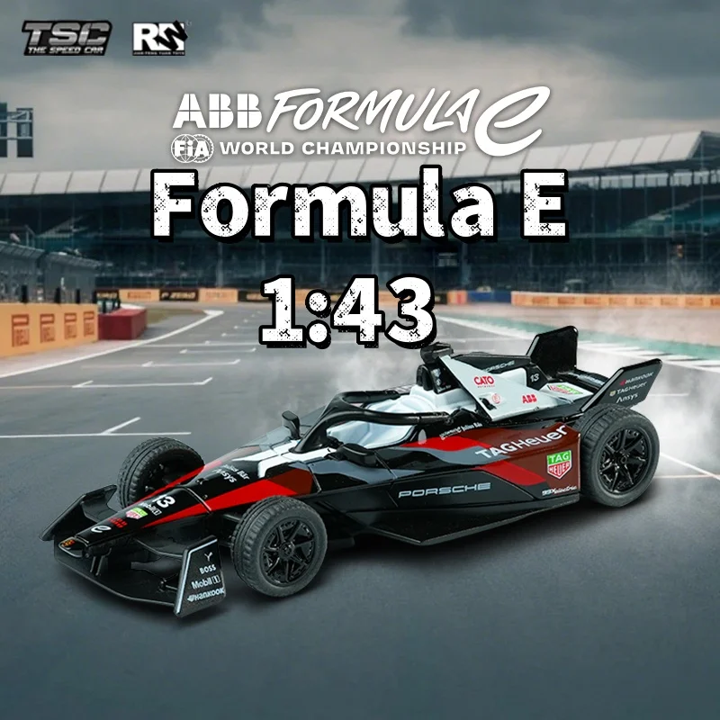 Nouveau TSC la voiture de vitesse 1:43 modèle de voiture en alliage Porsche formule E modèle de voiture Simulation jouet voiture ornement de bureau Collection de modèles de voiture