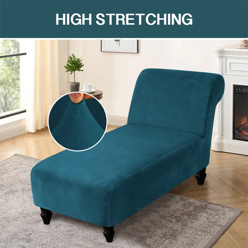 Europäischen Stil Stretch Liege Sofa Abdeckung Verdicken Samt Armlos Chaise Lounge Abdeckung Liege Schutz Pad Rutschfeste Schonbezug