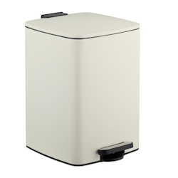 Relaxdays Mülleimer Küche, 20 Liter, entnehmbarer Inneneimer, Fußpedal, mit Müllbeutel, Tretmülleimer, Eisen, beige Image