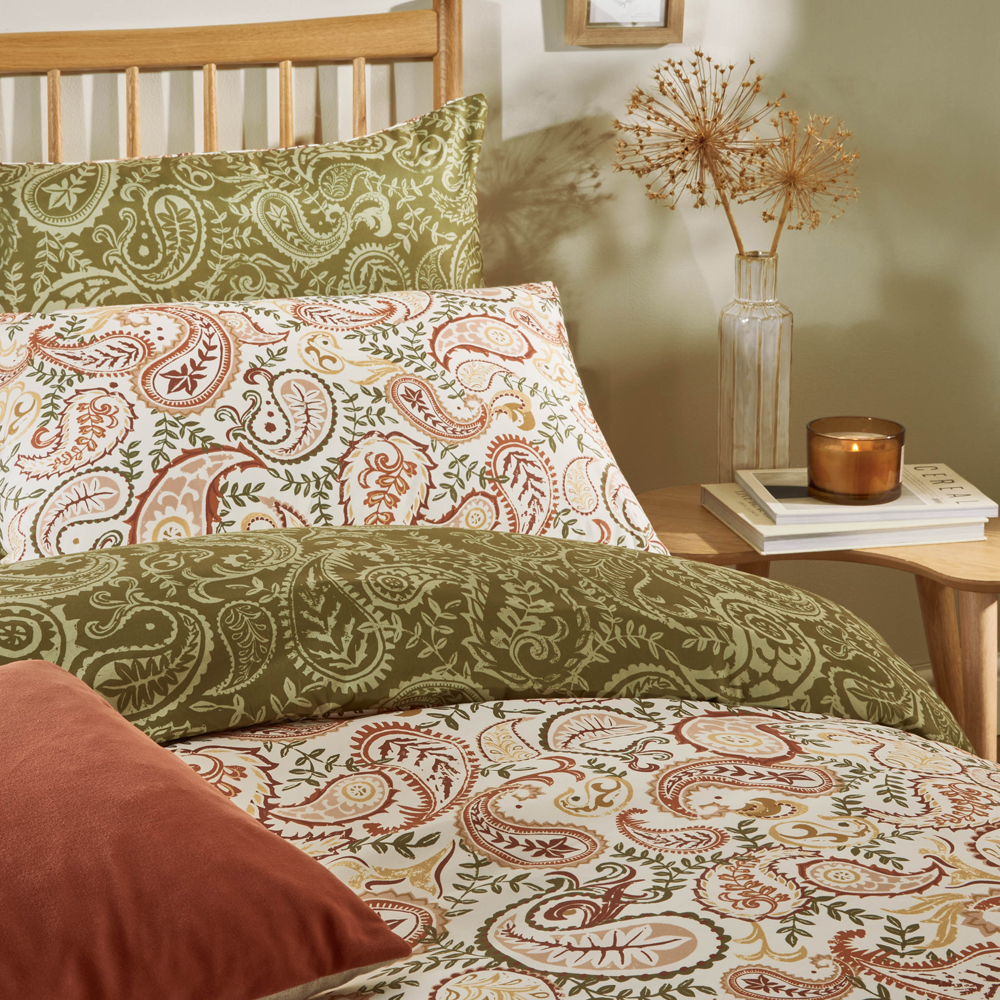 Duvet Day Anika Paisley Printed Soft Touch Cover Set, Double, Multi - Multicolour - Size Double