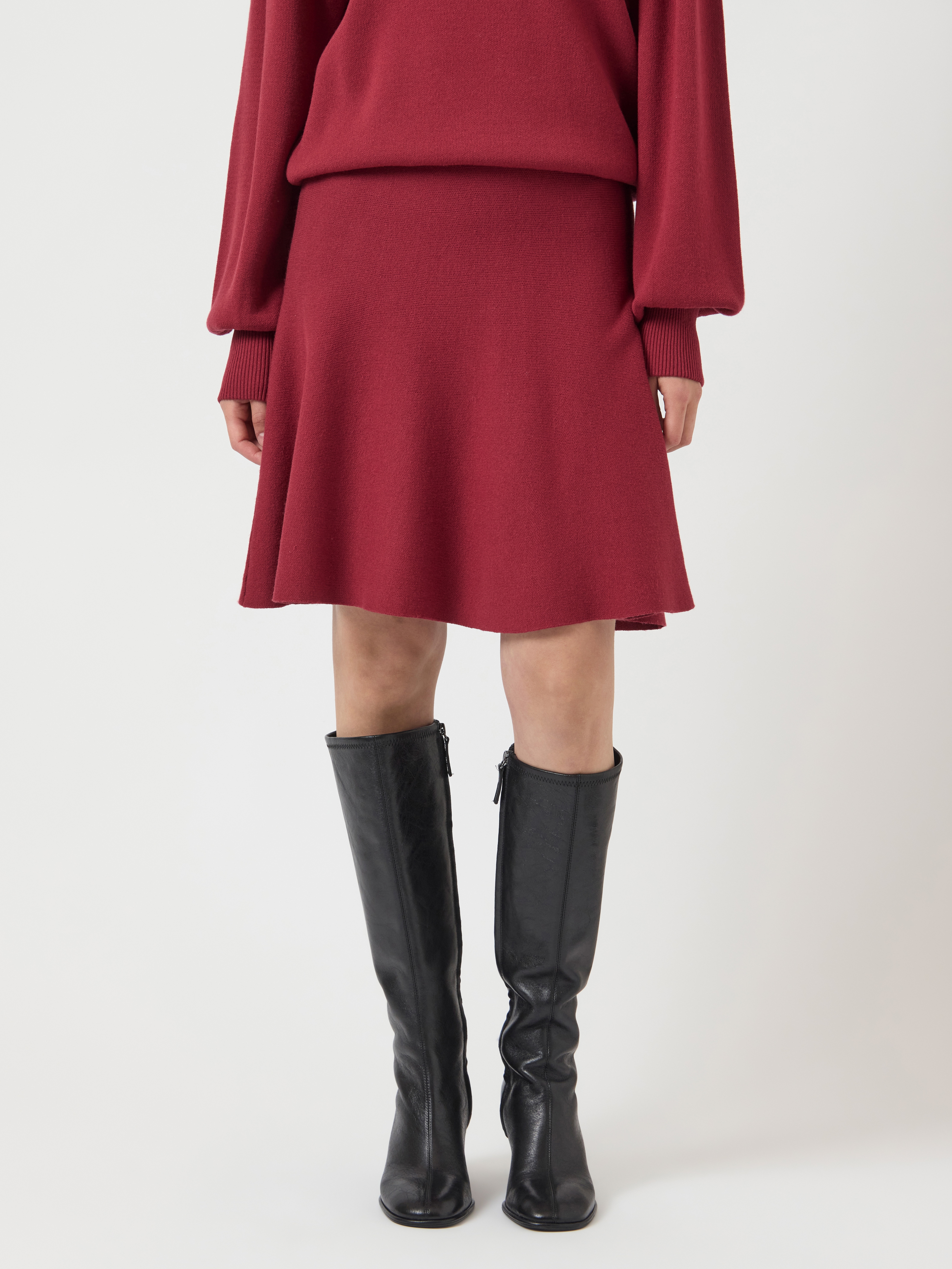Minirock Y.A.S "YASFONNY HW KNIT SKIRT S. NOOS", Damen, Gr. XXL (44), rot (tibetan rot), Strick, Obermaterial: 72% Viskose, 28% Polyester, unifarben, regular fit kurz, Röcke Image