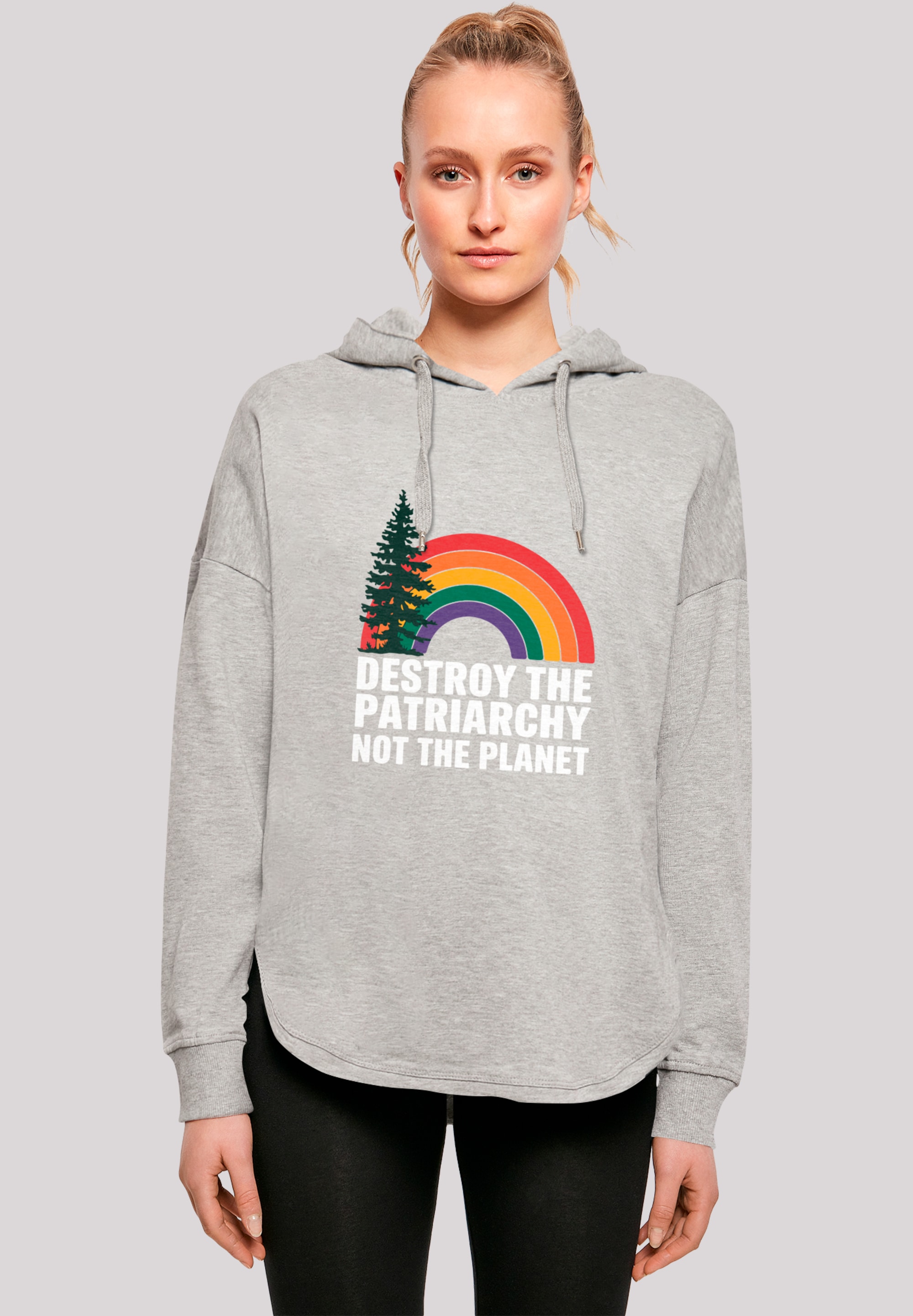 Kapuzenpullover F4NT4STIC "Internationaler Frauentag Feminismus und Umwelt", Damen, Gr. XL, grau, Obermaterial: 100% Baumwolle, oversize, Pullover, Premium Qualität Image