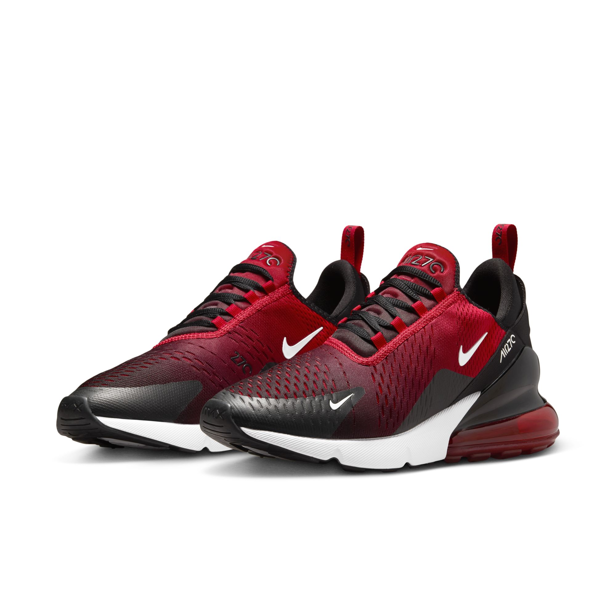 Sneaker NIKE SPORTSWEAR "AIR MAX 270", Herren, Gr. 44, gym rot, weiß, schwarz, Synthetik, Textil, Schuhe Sneaker
