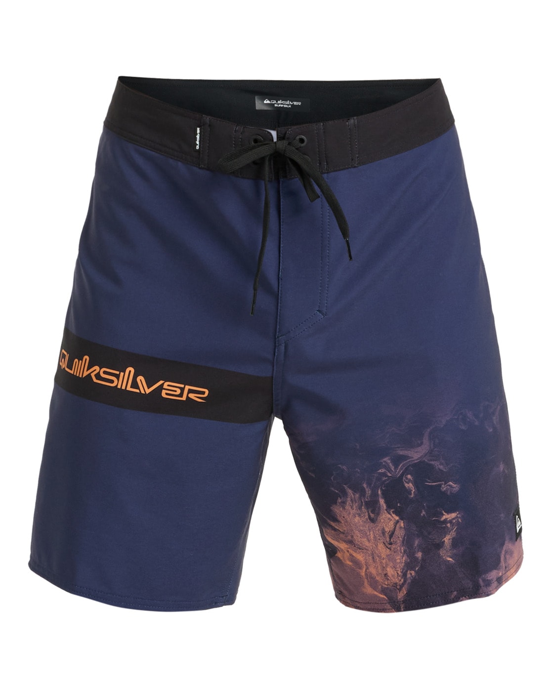 Boardshorts QUIKSILVER "Surfsilk Straight Leg 18", Herren, Gr. 33ML, india ink block thermostamp, 88% Polyester, 12% Elasthan, Hosen Image