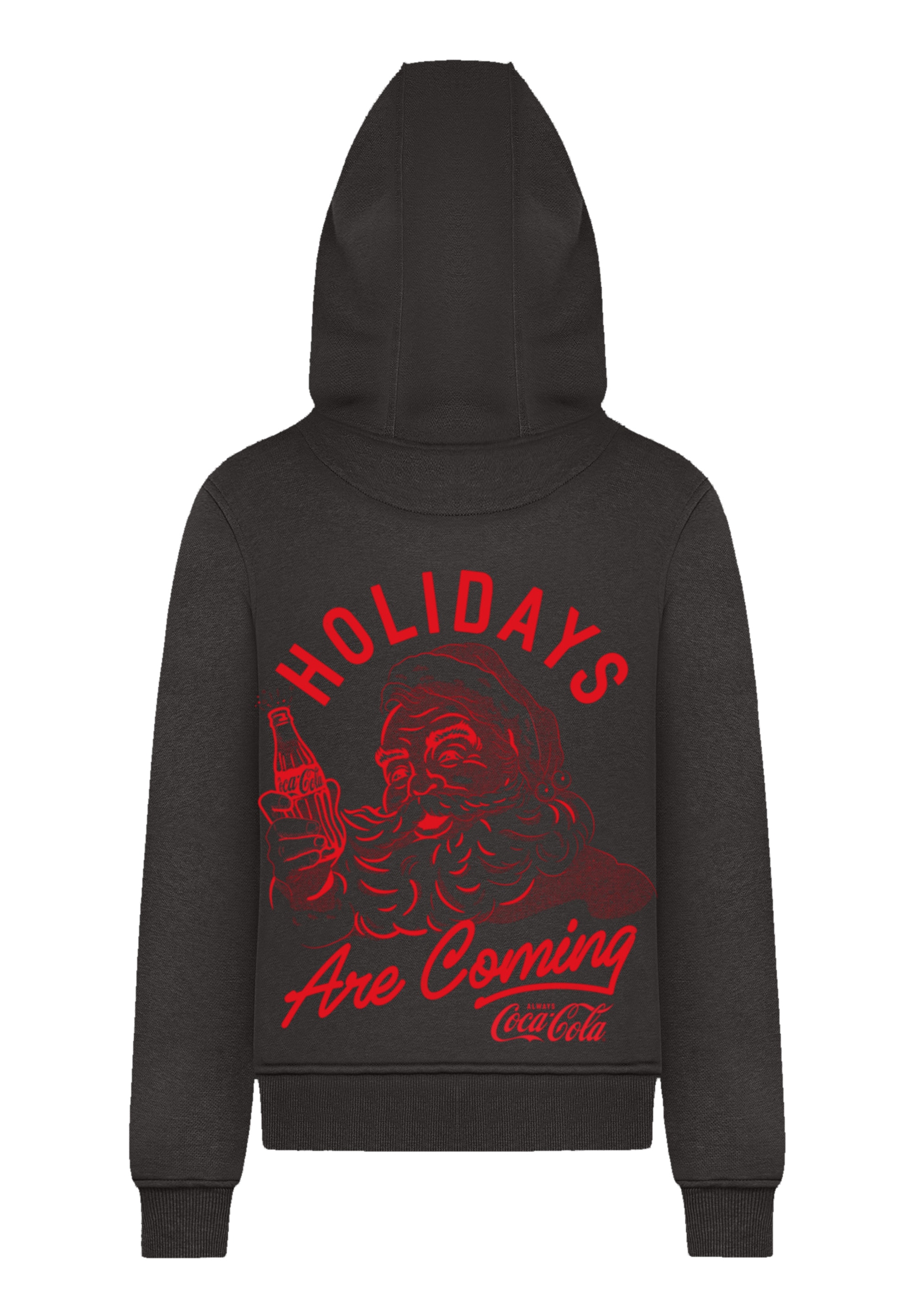Kapuzenpullover F4NT4STIC "Coca Cola Holidays Are Coming 2", Herren, Gr. M, schwarz, Obermaterial: 65% Baumwolle, 35% Polyester, slim fit, Pullover Kapuzenpullover, Official Merch