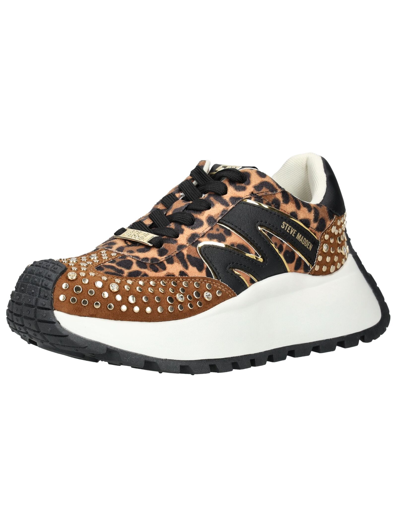 Sneaker STEVE MADDEN "STEVE MADDEN Sneaker Lederimitat/Textil", Damen, Gr. 38, braun, schwarz, Lederimitat, Textil, Schuhe Sneaker