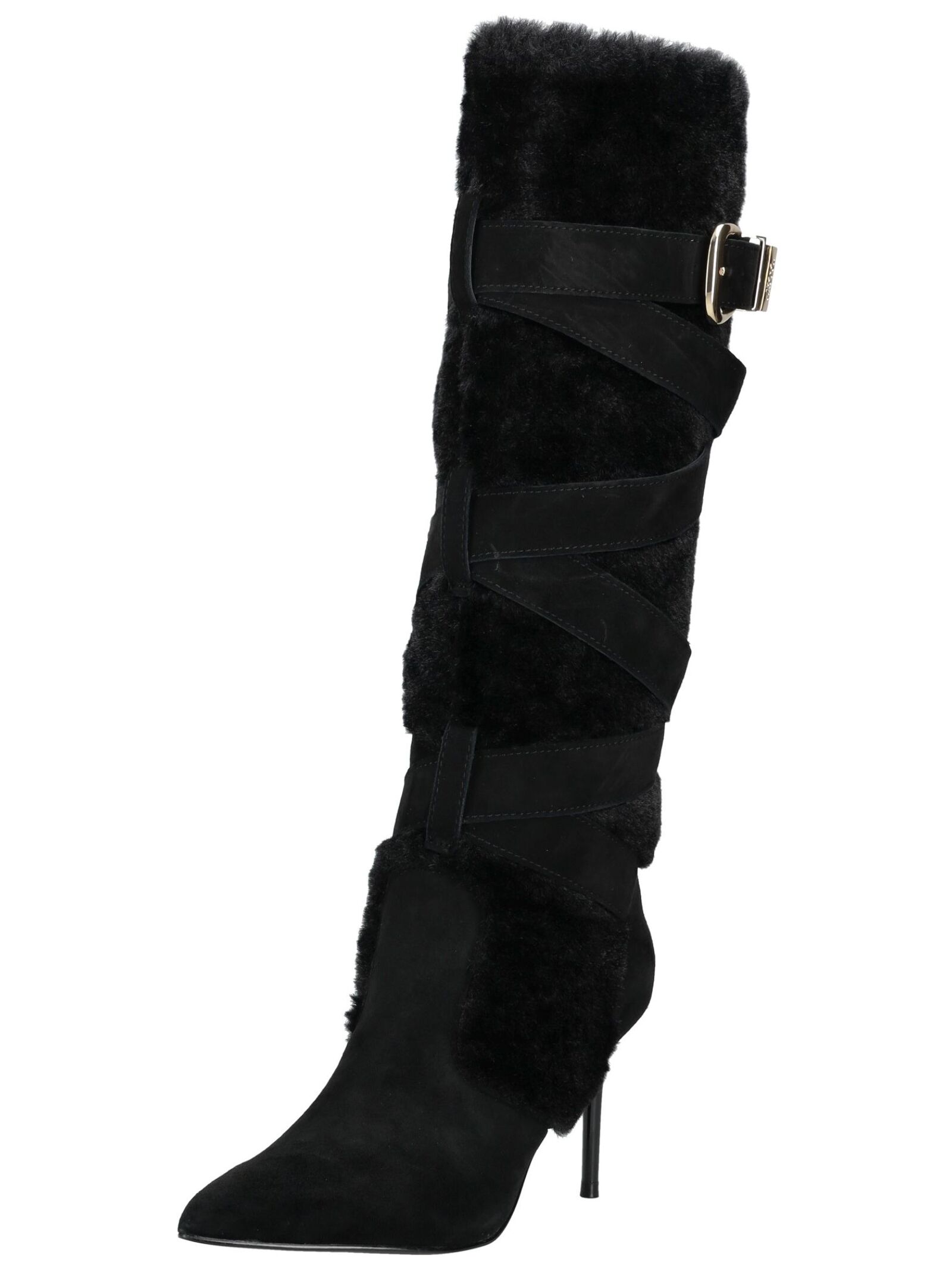 High-Heel-Stiefel STEVE MADDEN "STEVE MADDEN Stiefel Leder/Textil", Damen, Gr. 40, schwarz, Leder, Textil, Schuhe